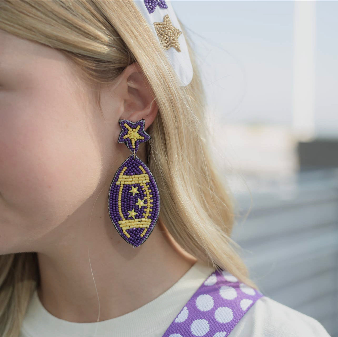 Bailey Football Earrings