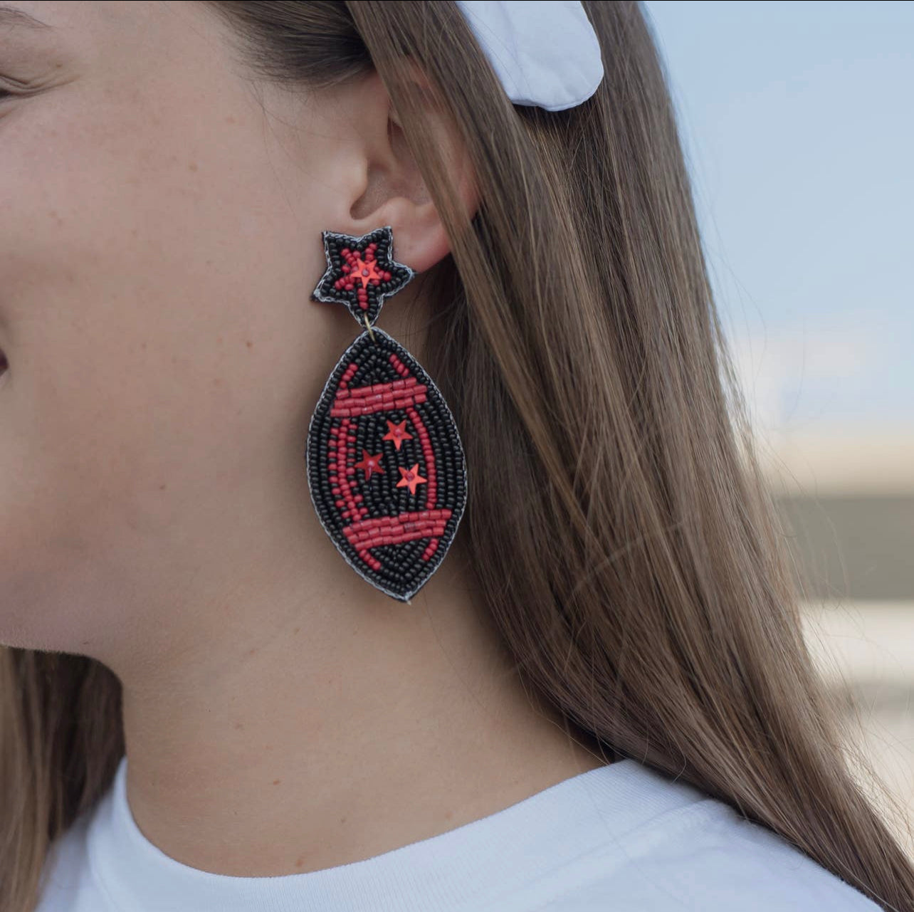 Bailey Football Earrings