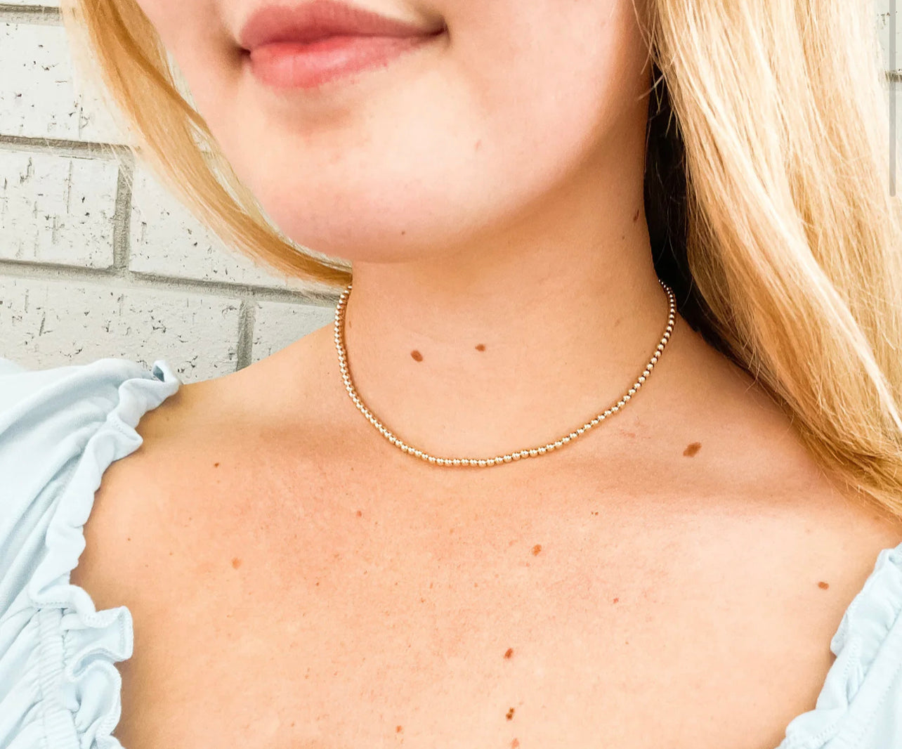 Lauren Beaded Necklace| 14k Gold