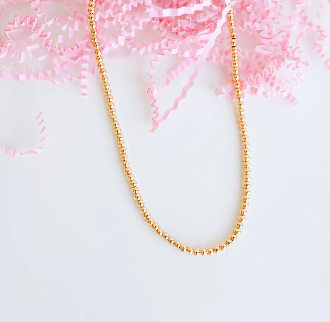 Lauren Beaded Necklace| 14k Gold