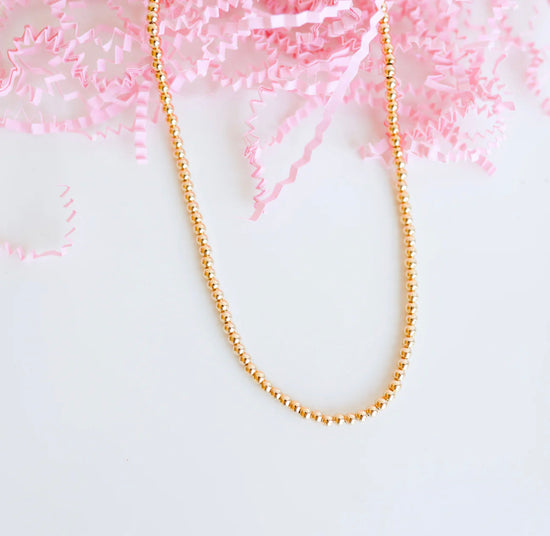 Lauren Beaded Necklace| 14k Gold