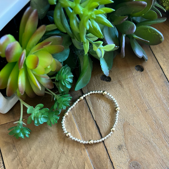 Olivia Beaded Bracelet | Sterling Silver | 14k Gold